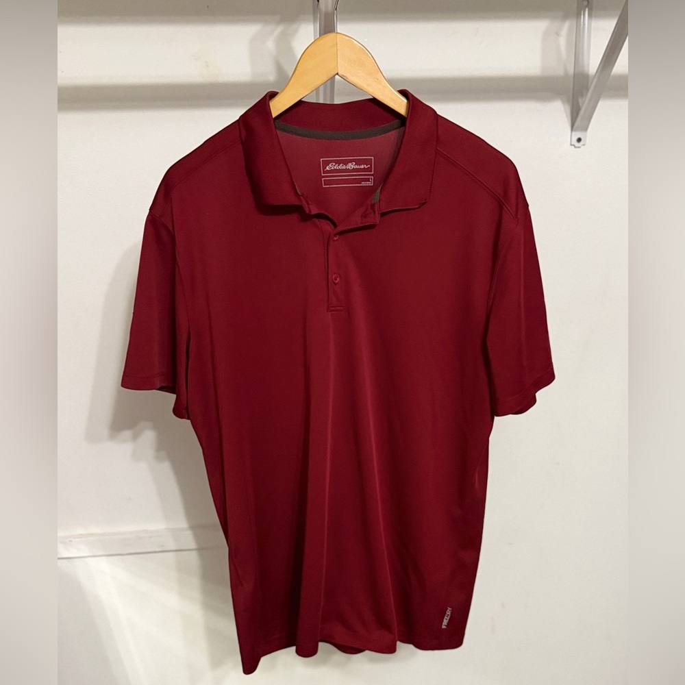 Eddie Bauer Burgundy Men’scPolo Shirt ( L)